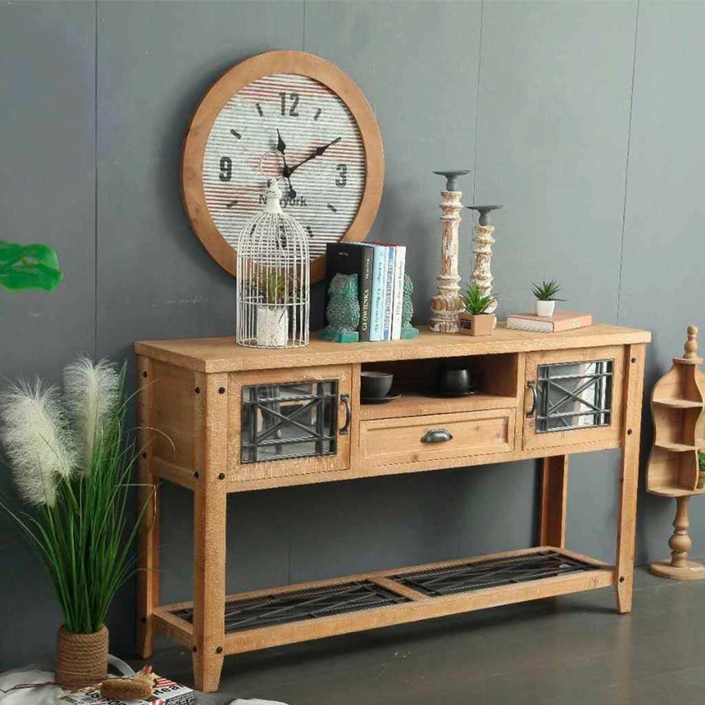 Mobile da ingresso in legno marrone 145x36x80h