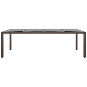 Tavolo da Giardino con Piano Vetro Marrone in Polyrattan 310595