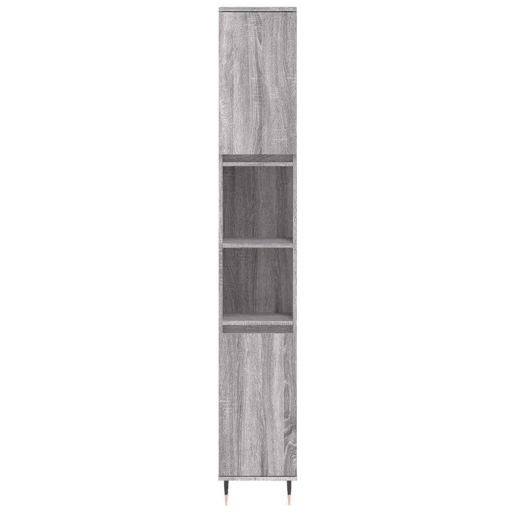 Armadietto Bagno | Armadio da bagno Grigio Sonoma 30x30x190cm in Legno Multistrato