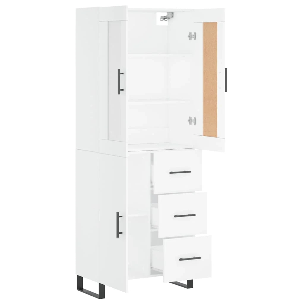 Buffet credenza cassettiera armadio mobile contenitore organizer cucina soggiorno salotto alto 69,5 x 34 x 180 cm legno ingegnerizzato bianco 02_0032592