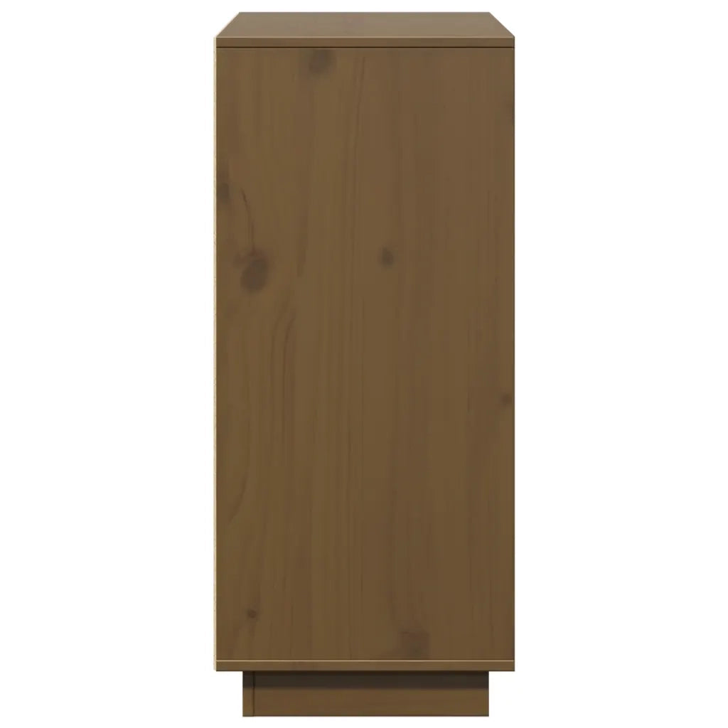 Credenza Marrone Ambrato 110,5x35x80 cm Legno Massello di Pino 814357