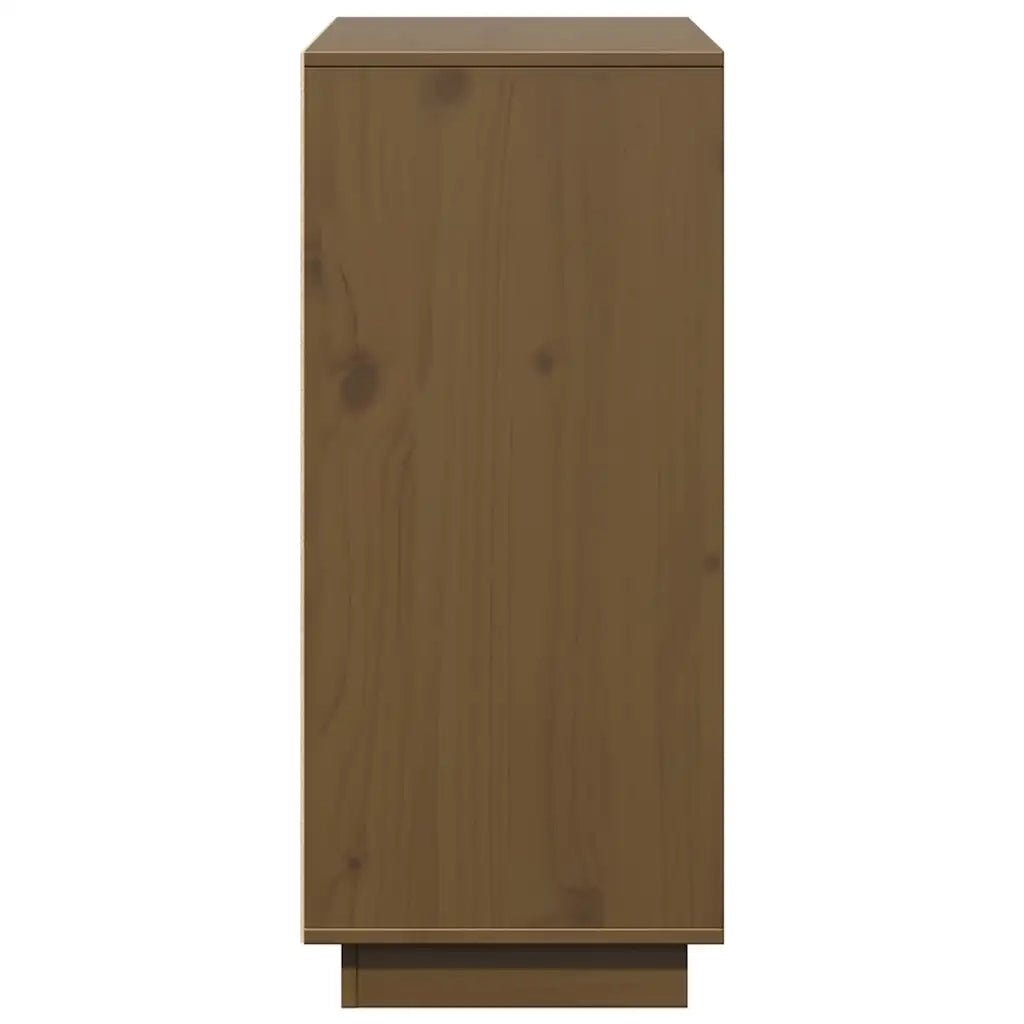 Credenza Marrone Ambrato 110,5x35x80 cm Legno Massello di Pino 814357
