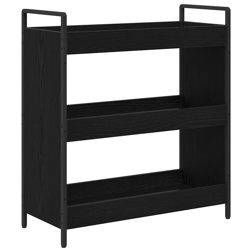 Carrello da Cucina-Scaffale per Cucina Rovere Nero 70 x 30 x 82 cm