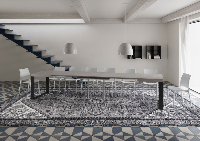 Tavolo Allungabile 120/380x90 cm Tecno Cashmere Gambe Antracite