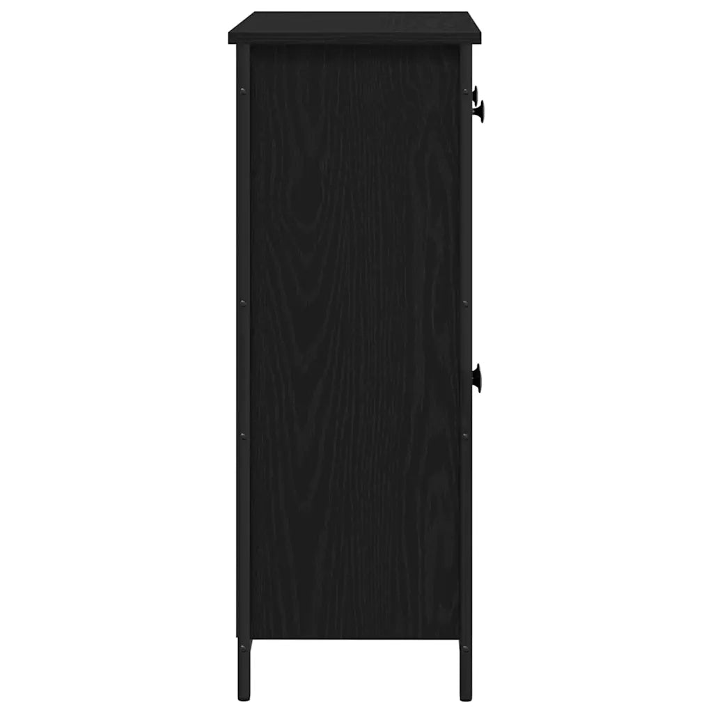 Credenza | Madia | Buffet da pranzo | Armadio da pranzo Rovere Nero 70 x 30 x 80 cm Legno multistrato