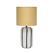 Lampada da tavolo in ceramica per interni con effetto rattan, 41cm,