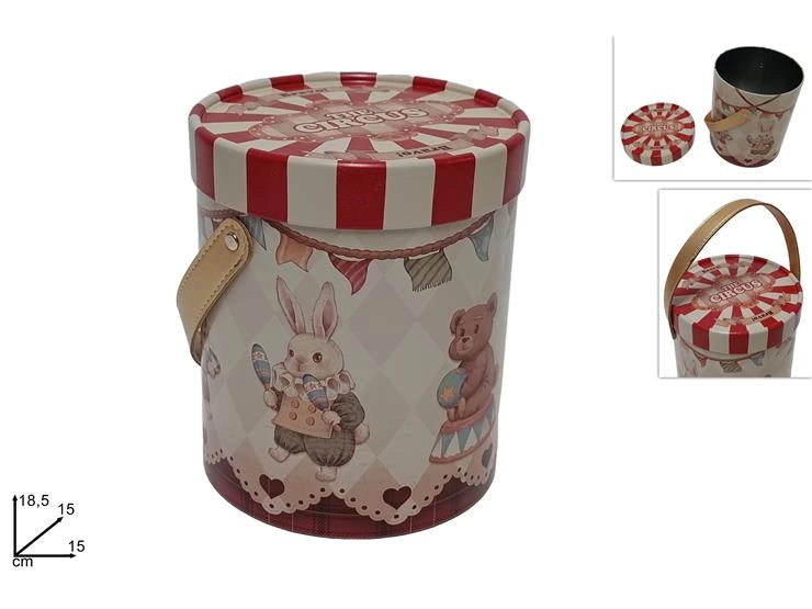 Barattolo da Cucina in Latta Natalizio con Manico 15 x 18,5 cm