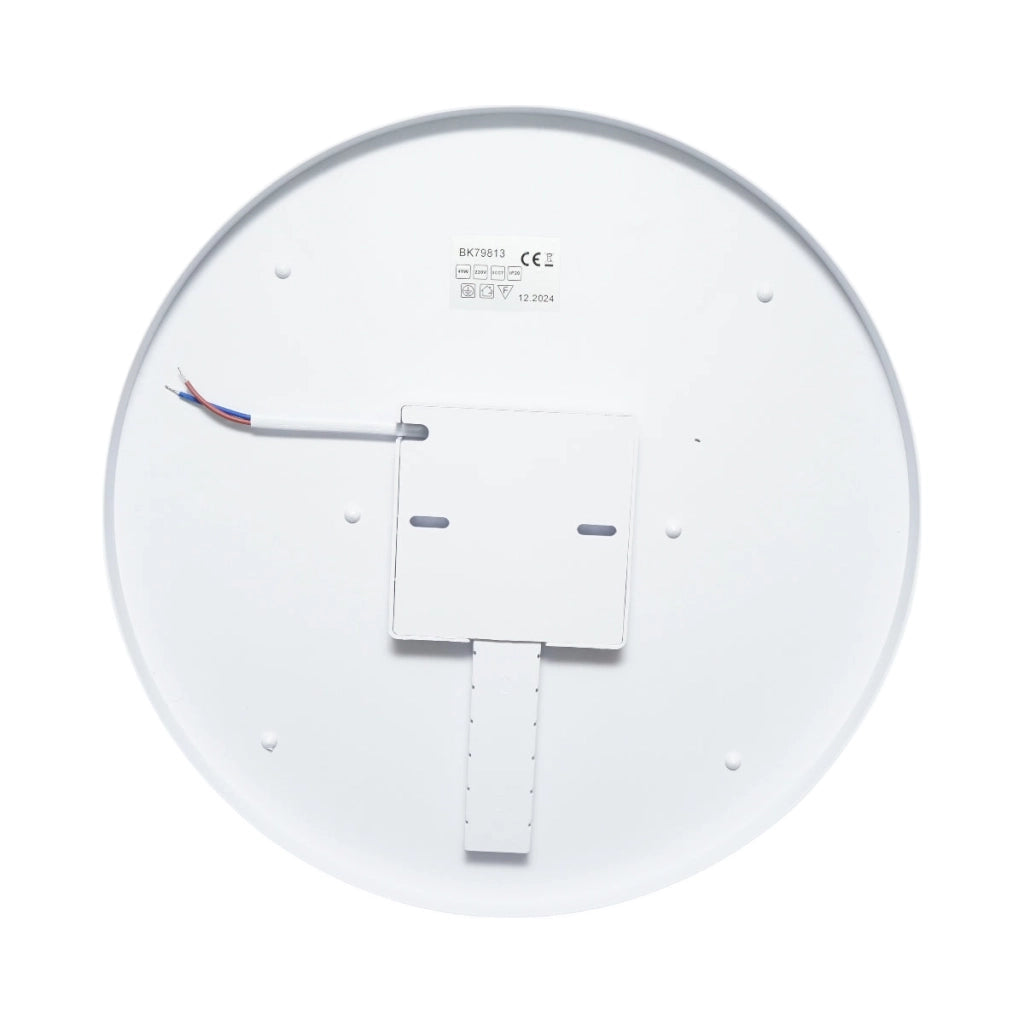 Plafoniera LED 48W, 220V, luce regolabile 3CCT 3000K/4000K/6500K, corpo rotondo 300x40mm, IP20.