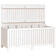 Contenitore/cassapanca da giardino bianca 147 x 68 x 64 cm legno di pino 02_0013071