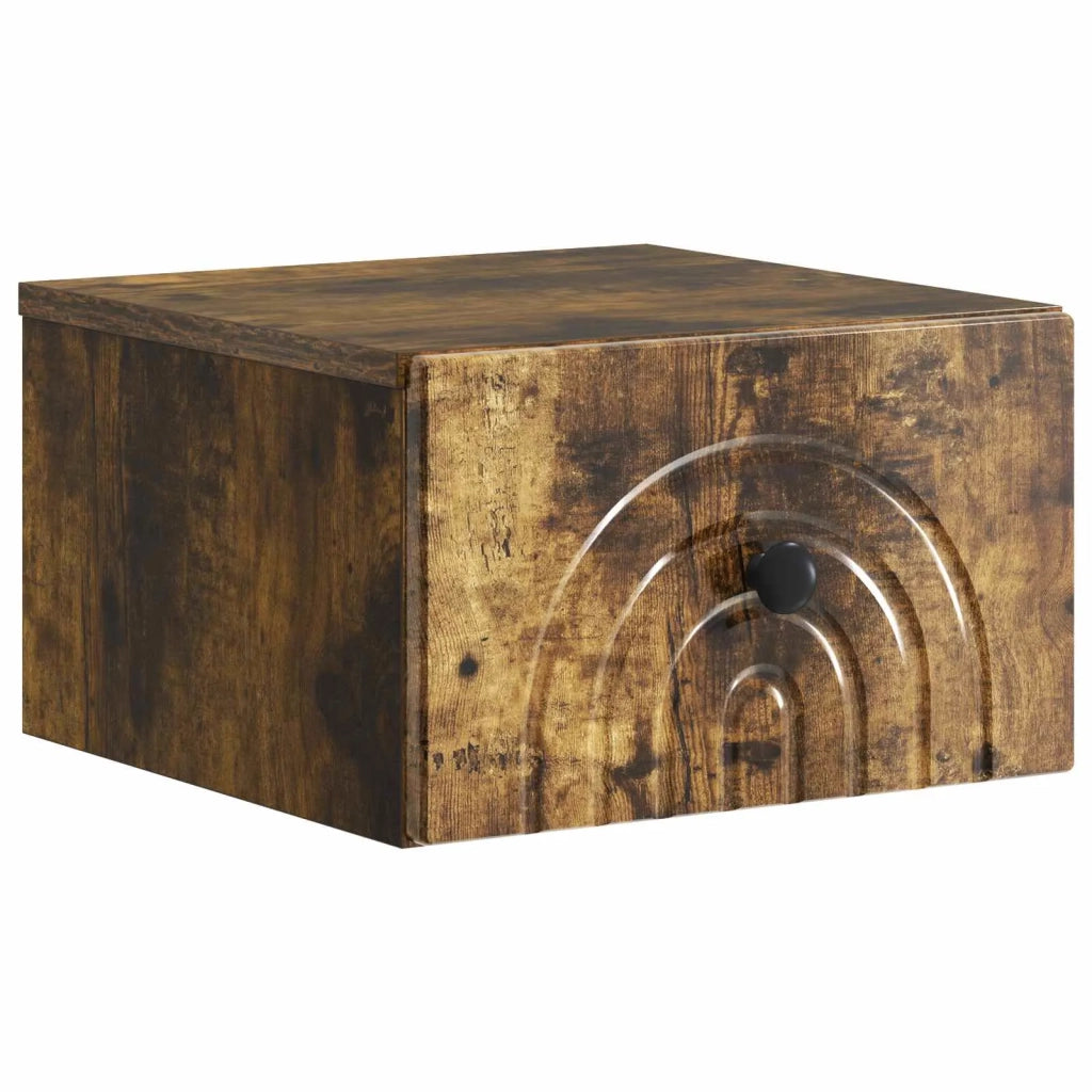 Mobiletto da notte a muro 2 pcs Rovere Fumo 33 x 34,5 x 20 cm 898096
