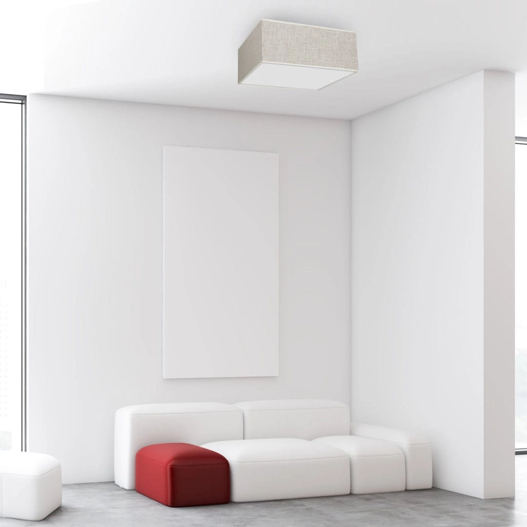 Plafoniera Milagro LINO quadrata 40 cm lino bianca E27