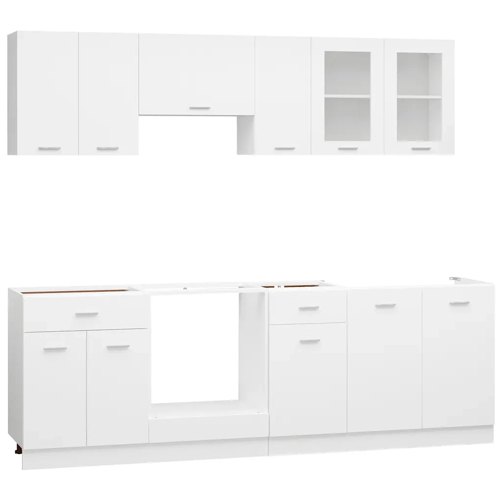 Set Armadi da Cucina 8 pz Bianco in Legno Multistratocod mxl 72621