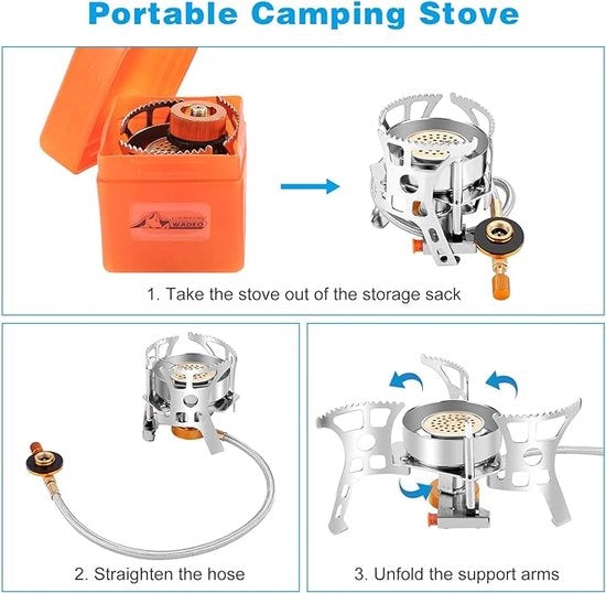 Tenda da Campeggio Esterna, Fornello a Gas Portatile, Inclinabile, 9L x 10P x 9A centimetri