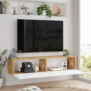 Principi, Mobile Porta tv 2 Ripiani, 140x32x29h cm Marrone Quercia