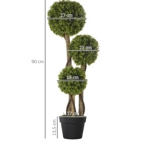 Pianta artificiale 90 cm con vaso incluso in plastica verde