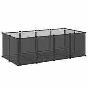 Gabbia per Piccoli Animali Nera 144x74x46,5 cm in PP e Acciaio CFW1029173