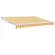 Tenda da Sole | Tenda Retrattile Gialla e Bianca 3x2,5 m in Tessuto e Alluminio