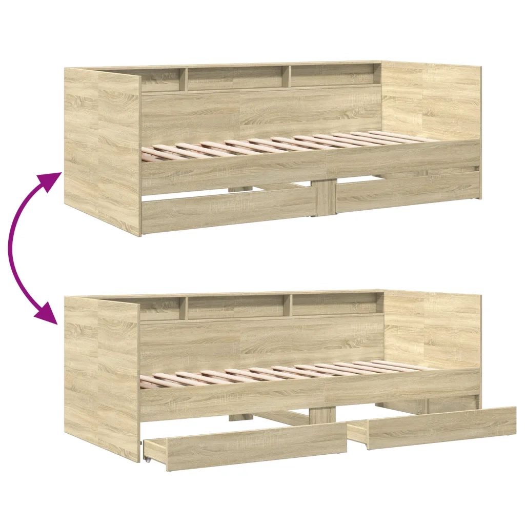 Divano Letto con Cassetti senza Materasso 100x200 cm 3280841