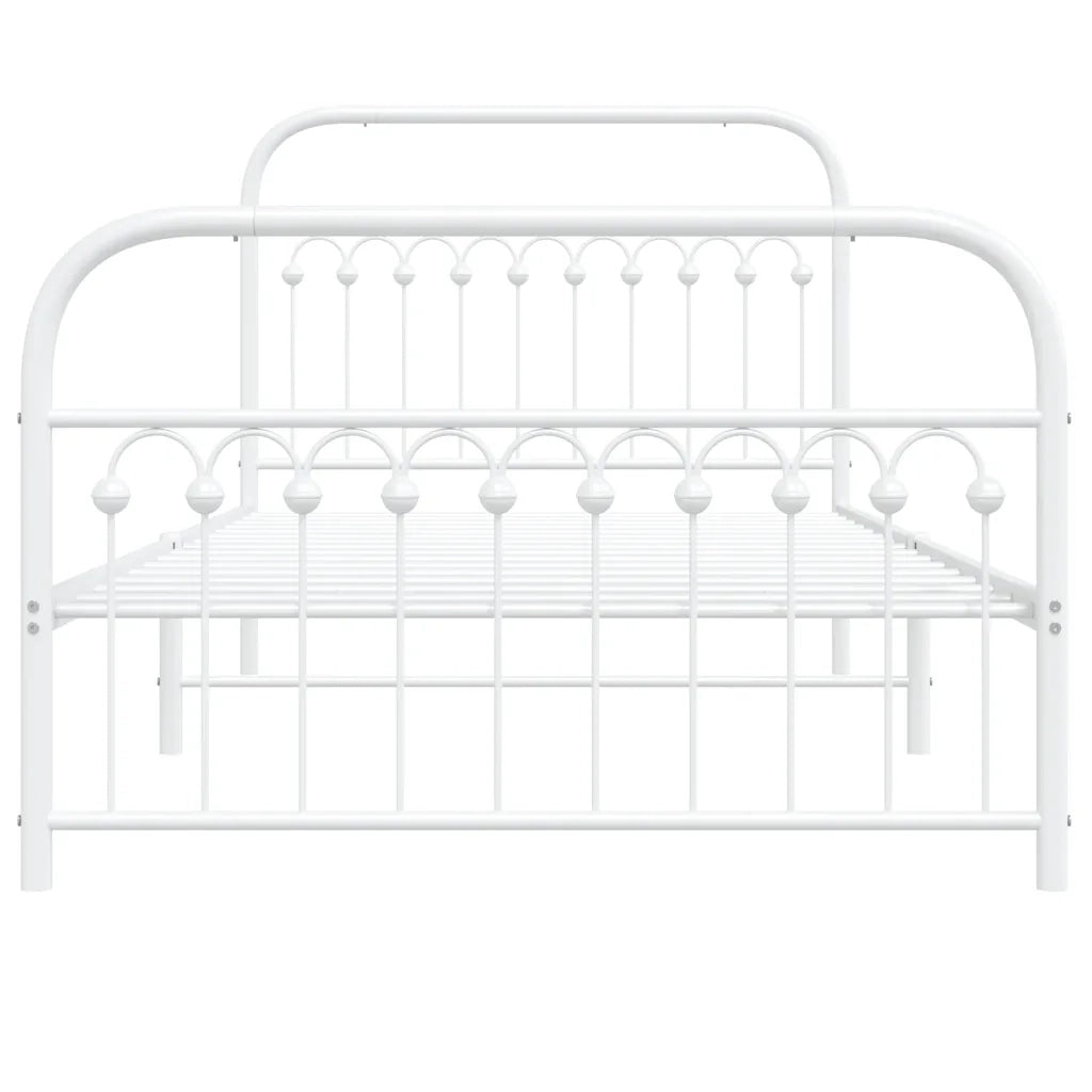 Giroletto con Testiera e Pediera Metallo Bianco 107x203 cm