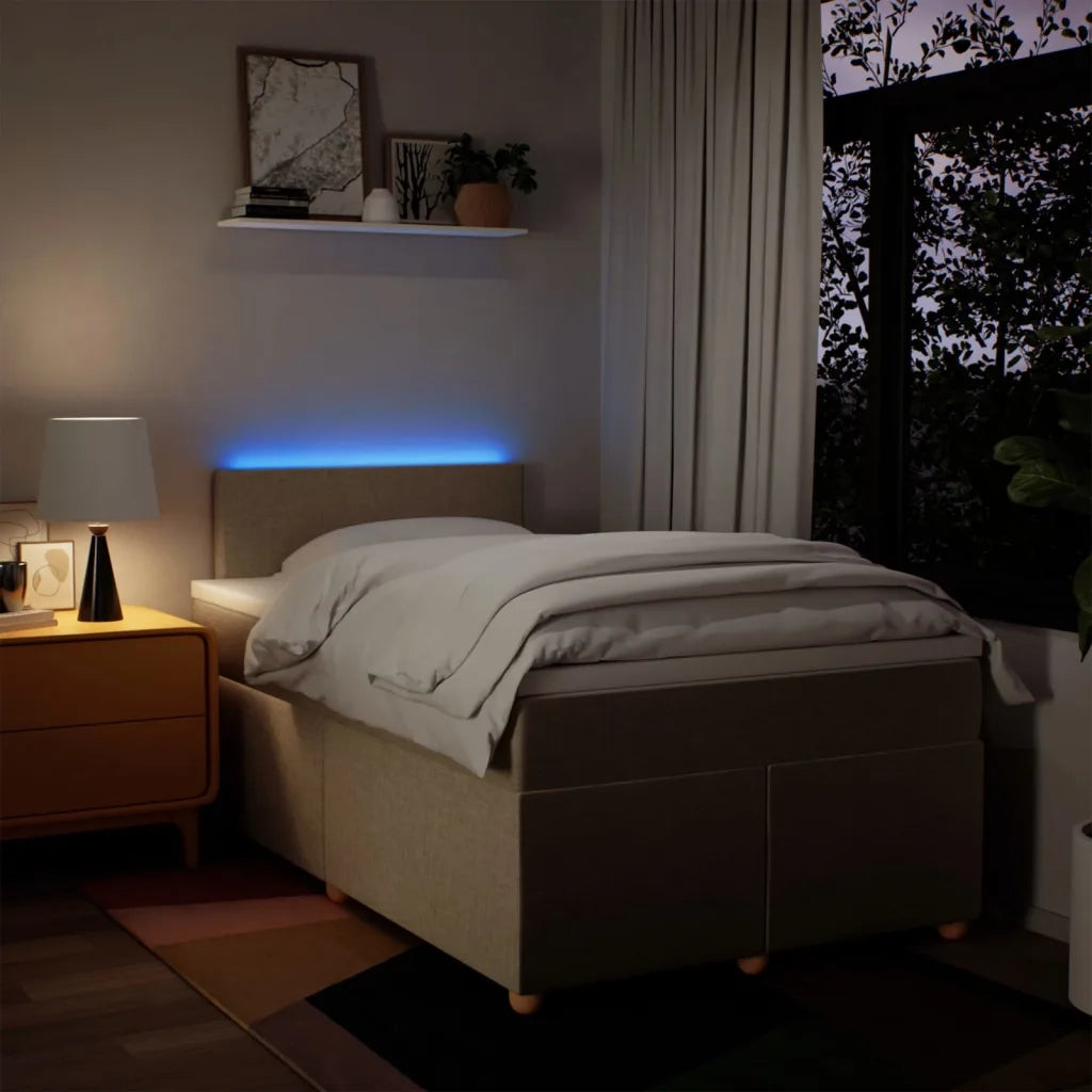 Giroletto a Molle con Materasso Crema 120x190 cm in Tessuto 3288917