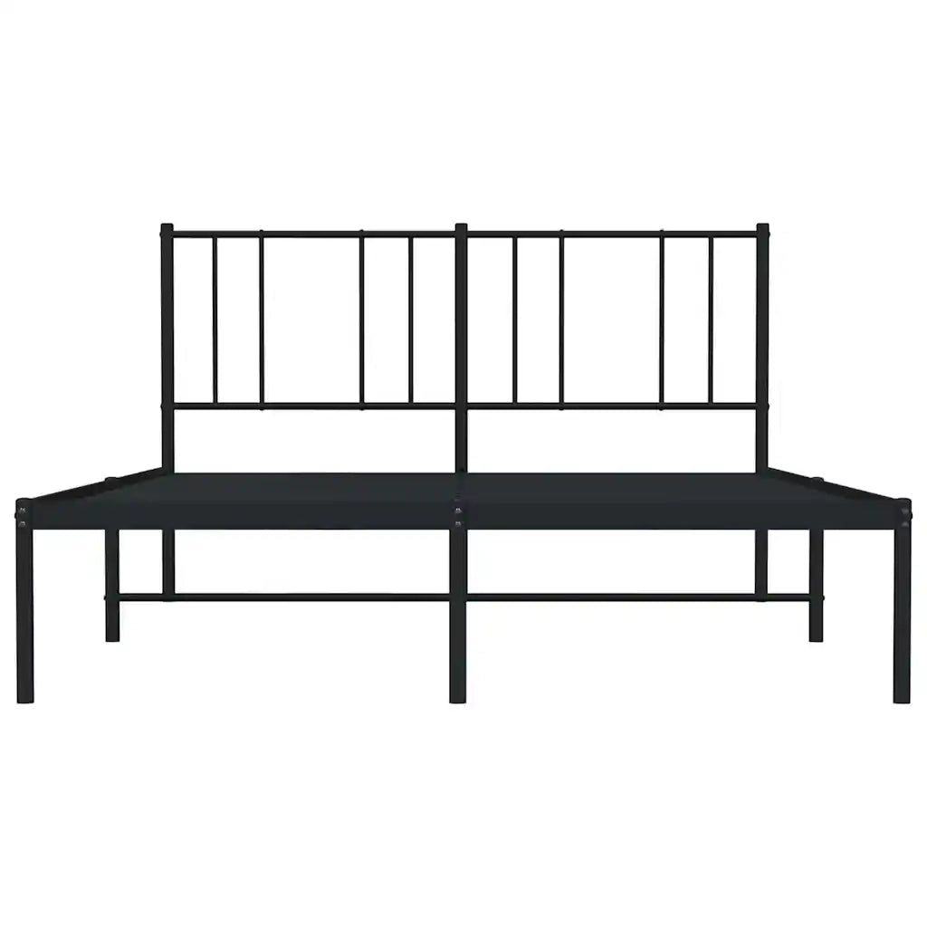 Giroletto con Testiera in Metallo Nero 140x200 cm 352481