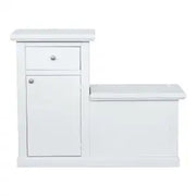 Cassapanca in legno arte povera mod scalino con 1 anta colore bianco opaco