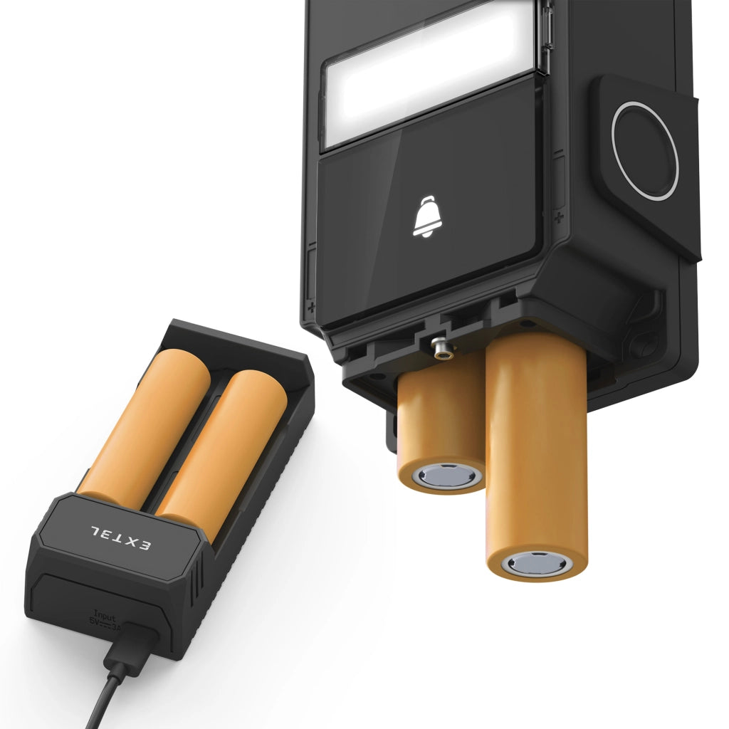 Extel Wave 3 Videocitofono Senza fili Smart Wi-Fi con impronta digitale e controllo da smartphone, Visione Notturna, Apertura da remoto + Cover Esterna Color Grafite