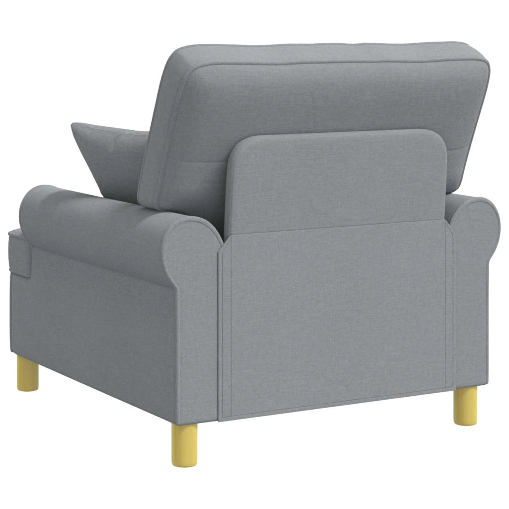Poltrona XL con Cuscini Grigio Chiaro Tessuto 42043483