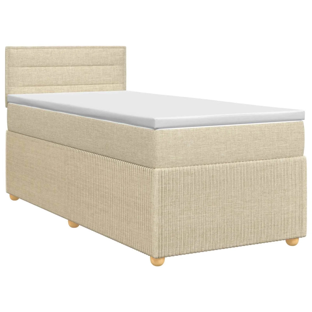 Letto box spring con materasso Crema 80 x 200 cm Tessuto 3451333