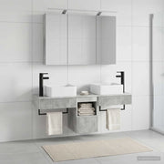 Set di Armadi da Bagno 4 pz Grigio Cemento Legno ingegnerizzato