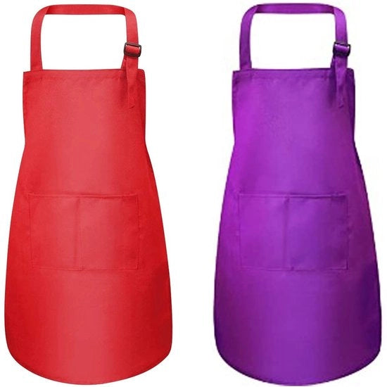 Schermo per bambini in tessuto riutilizzabile 2 pezzi - con tasche - adattabile - ecologico - per cucina e pittura