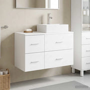 Set di mobili per il bagno 2 pz Bianco Legno ingegnerizzato 3403968
