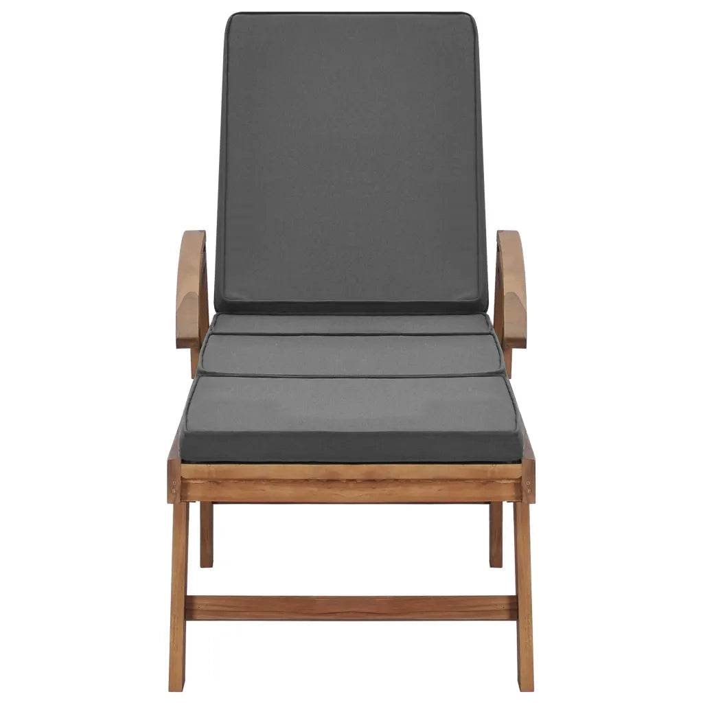 Lettini Prendisole con Cuscini 2 pz Legno di Teak Grigio Scuro cod mxl 5820
