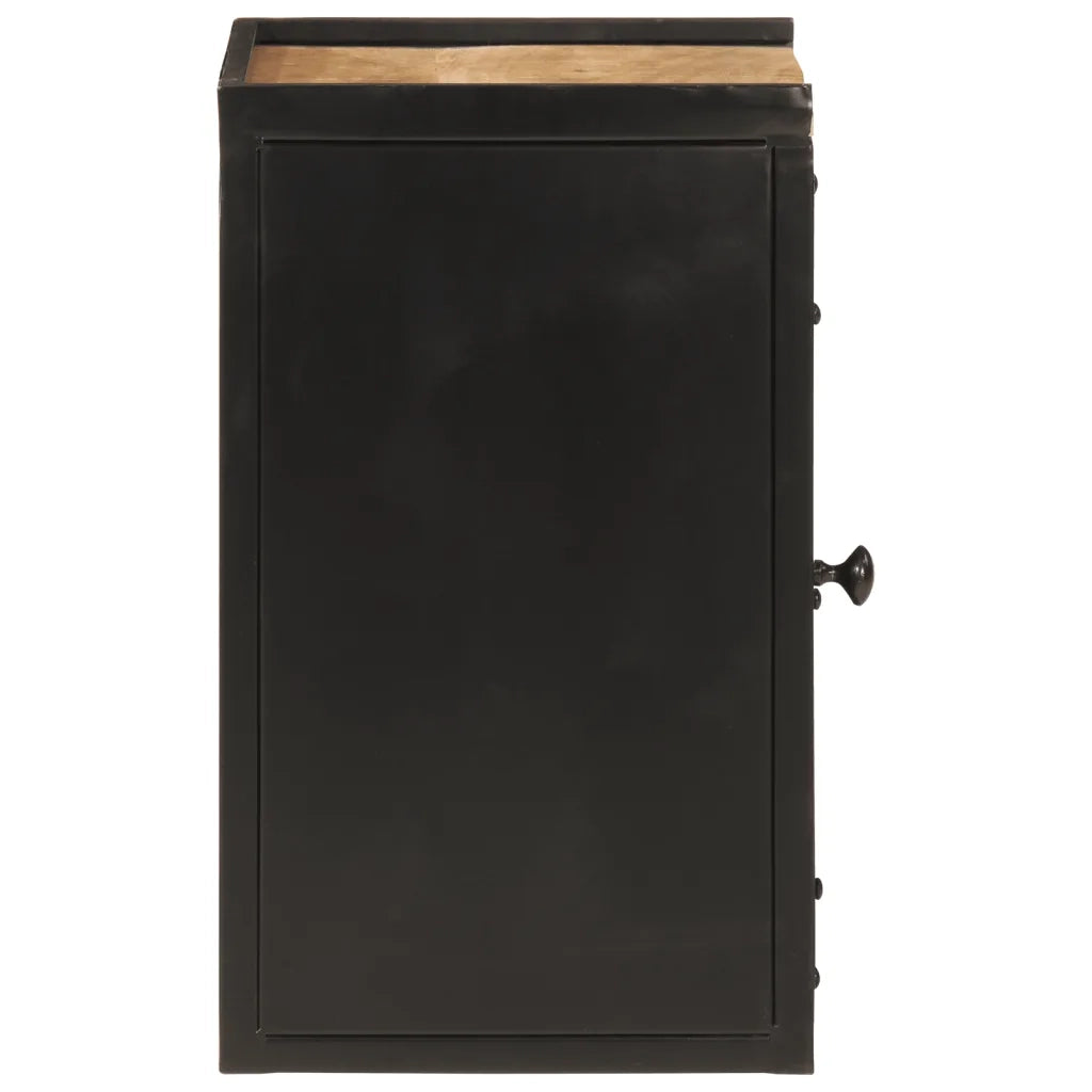 Mobile da Bagno 40x30x50 cm in Ferro e Legno Massello di Mango
