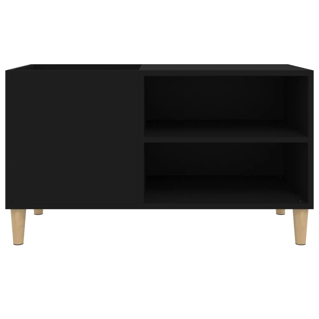 Mobiletto portadischi classico e pratico dimensioni interne 84,5 x 38 x 48 cm in legno composito nero codice 02_0049196