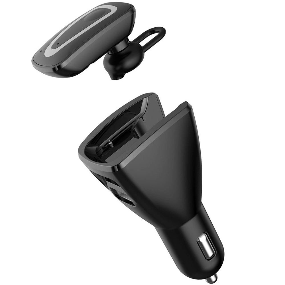 Trade Shop - Cuffia Auricolare Bluetooth V4.0 Universale Caricatore Auto Presa Accendisigari -