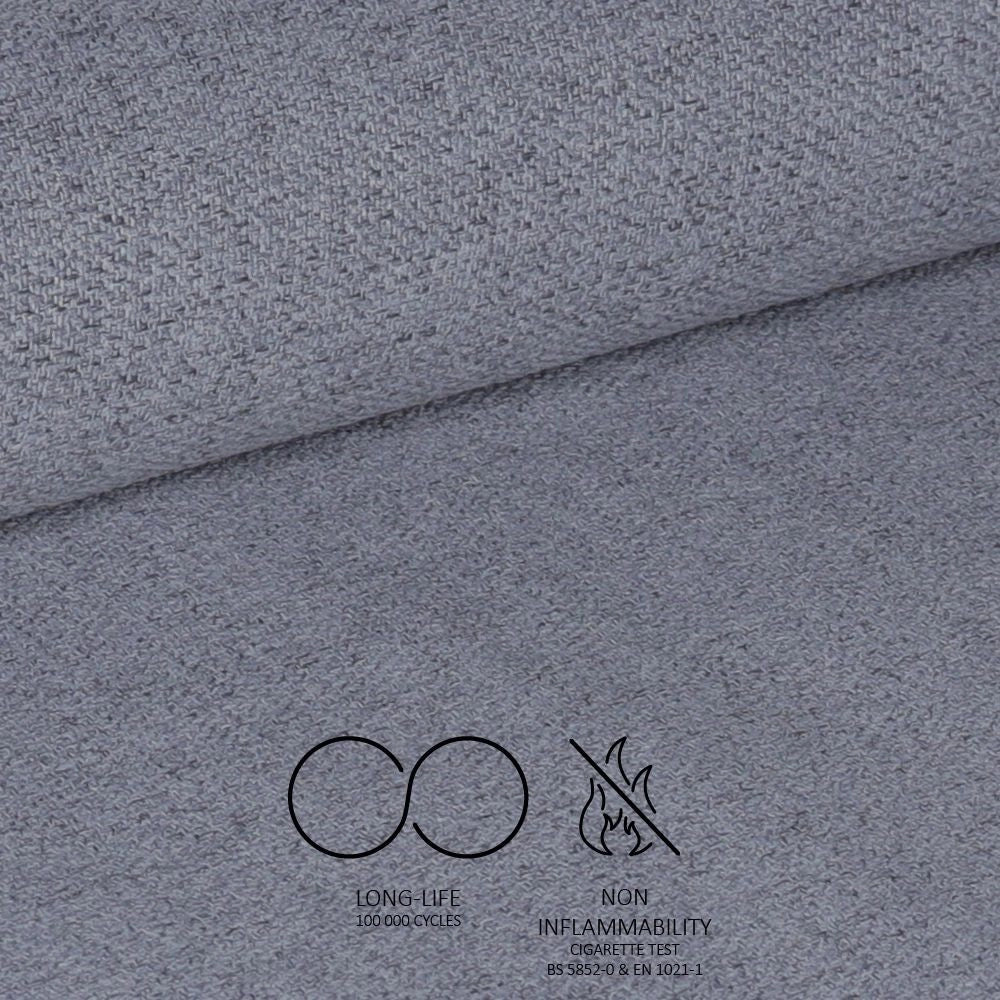 Set 4 Sedie Vika in tessuto grigio con trama geometrica e piedi neri - Eleganza e comfort