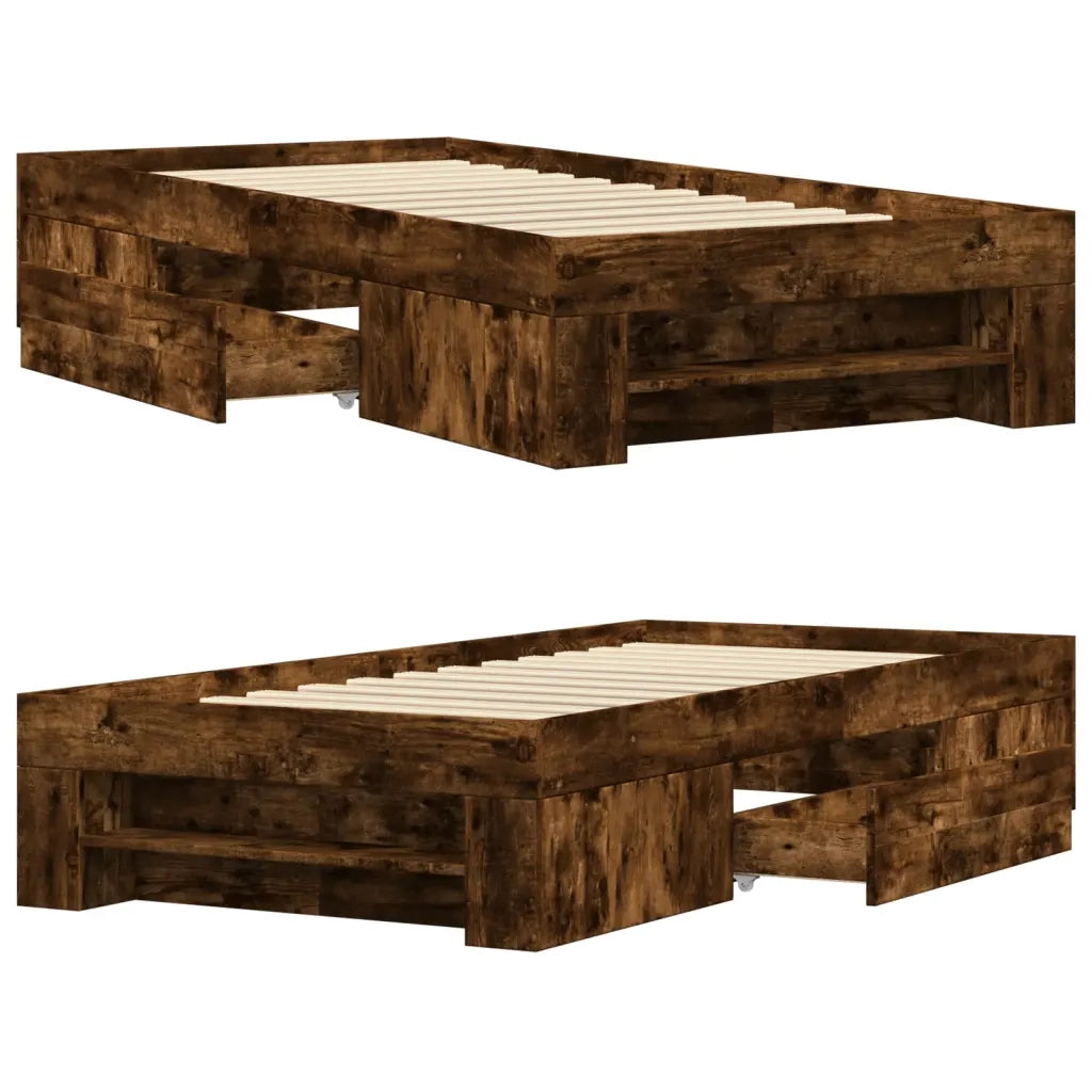 Giroletto senza Materasso Rovere Fumo 90x200 cm in Truciolato 3295496
