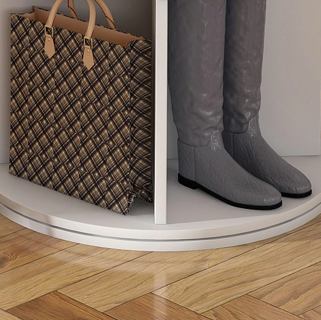 Scarpiera girevole a 7 livelli in PVC bianco
