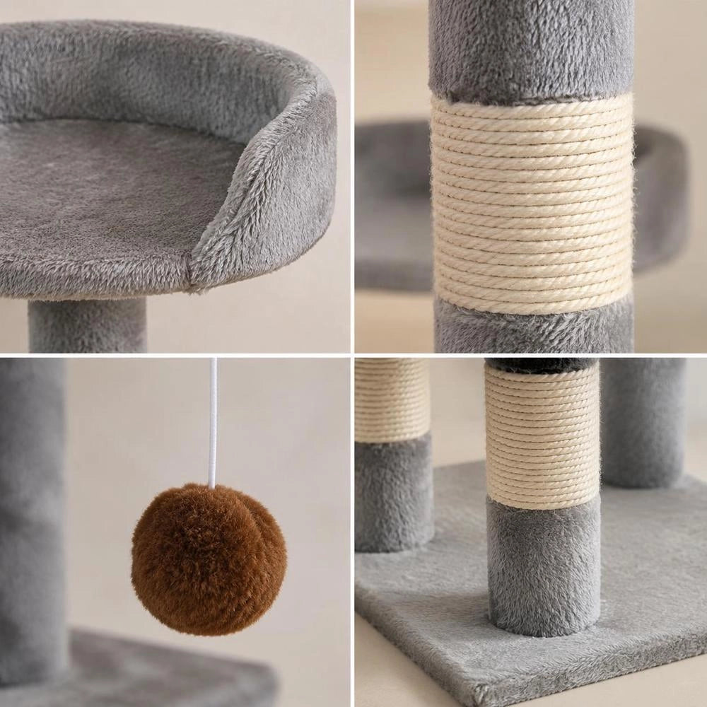Cat Scratching Post With Sisal Scratching Columns, 65 Cm, Grey