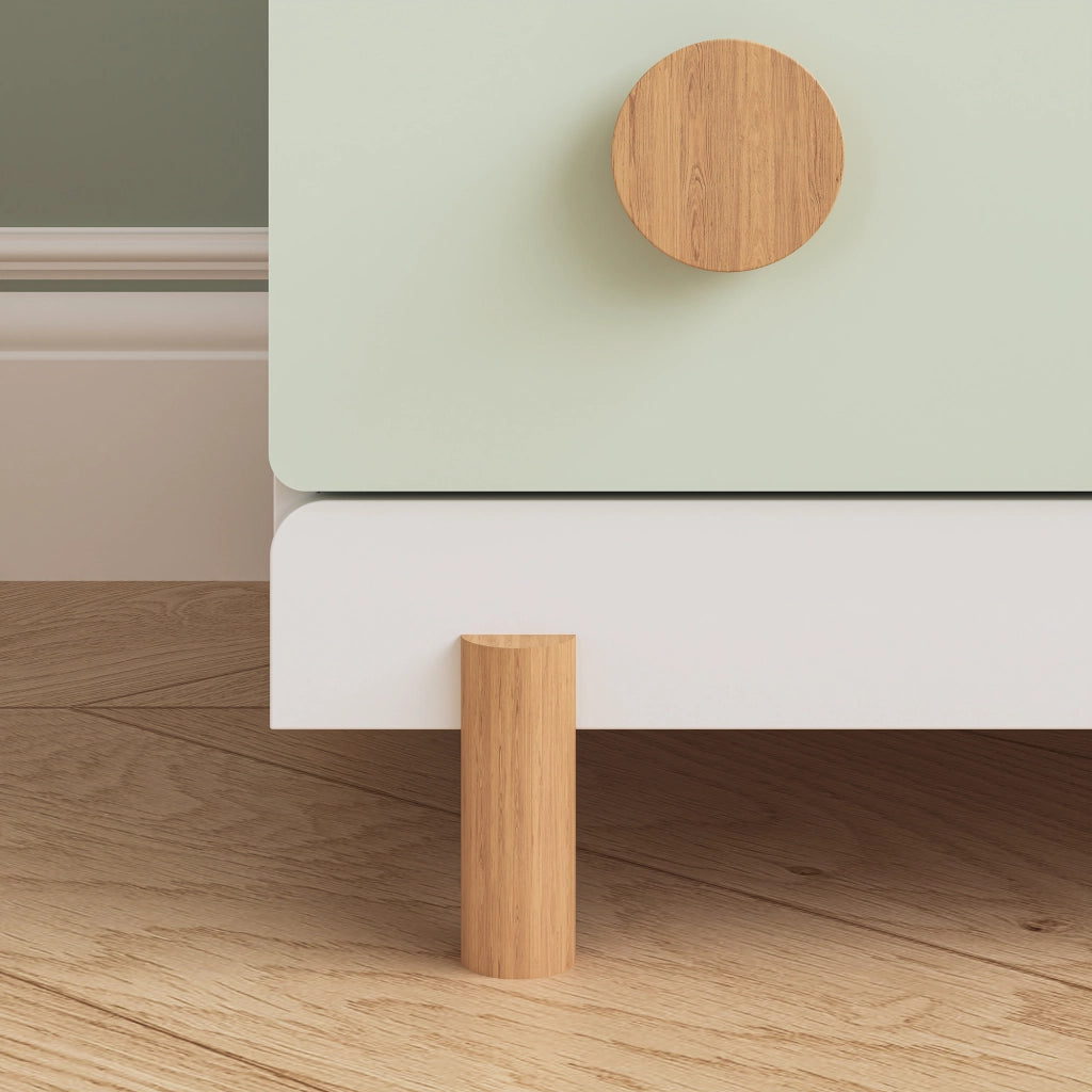 Cassettiera Vaarentaa per Cameretta con 3 Cassetti e 2 Vani Aperti 79x41x66 cm - Bianco/Verde Menta [en.casa]