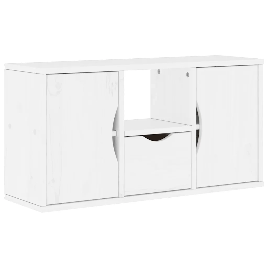 Mobile TV 5 pz-Mobile per TV-Credenza TV con Contenitore ODDA Bianco in Legno di Pino 207523