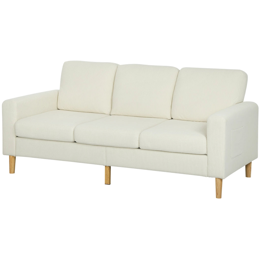 Divano 3 posti in velluto ¨C Minimal ¨C beige 192x80x84,5 cm