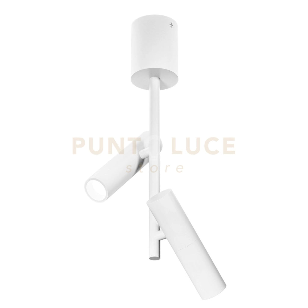 GFA1454H- FARETTO SPOT ORIENTABILE 2 LUCI ATTACCO LED 2700K 1020LM 2X7W COLORE BIANCO SATINATO D.3,5CM H.43CM