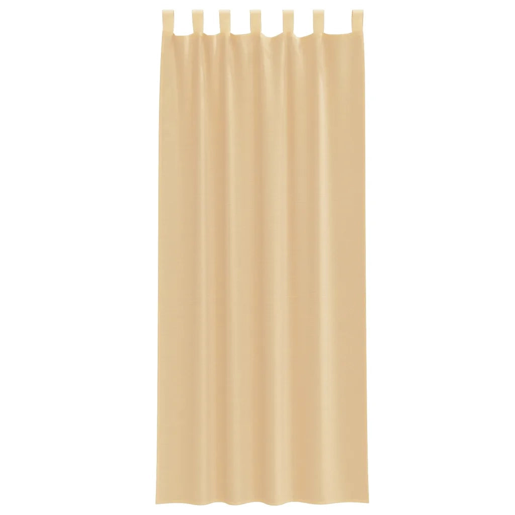 Tende in Voile con Passanti 2 pz Sabbia 140x260 cm