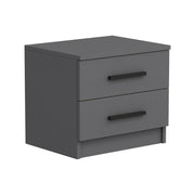 Iune, Comodino 2 Cassetti, 50x47x40h cm Nero Antracite