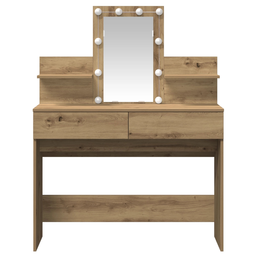 Toeletta  con LED Rovere Artigianale 100x40x130 cm