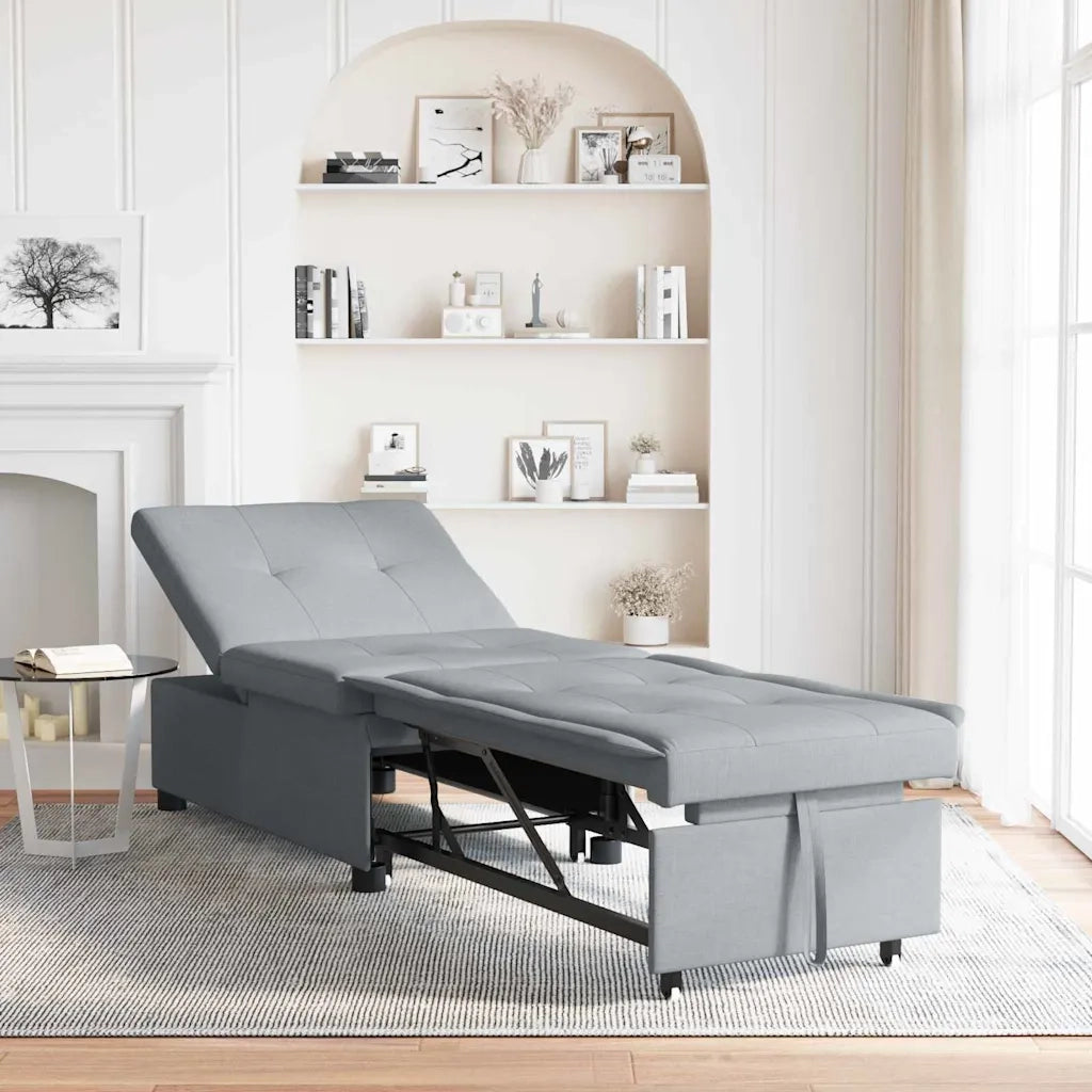 vidaXL Divano letto Grigio chiaro 194 x 67 x 37 cm Tessuto