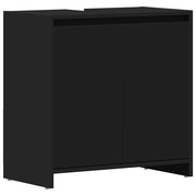 Mobiletto da bagno moderno con vano contenitore 60 x 33 x 61 cm in legno composito nero 02_0047730