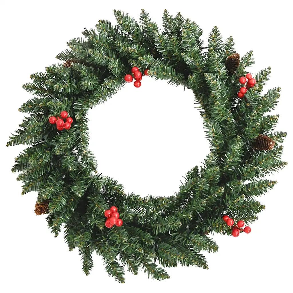 Alberi di Natale Artificiali 2 pz con Corona, Ghirlanda e LED cod mxl 21027